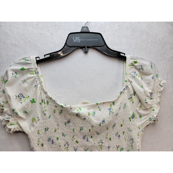 Me to We White Floral Peplum Ruffeel Off Shoulder Top, Size Juniors M - Picture 8 of 11